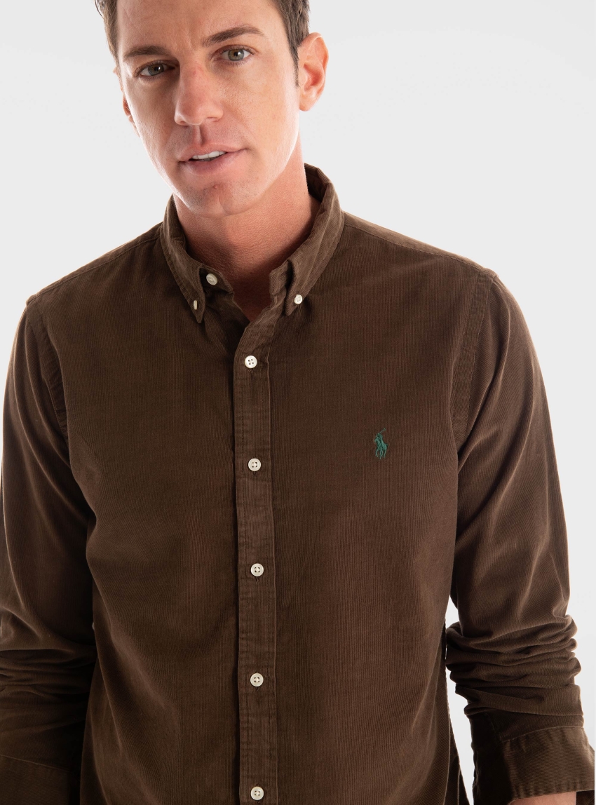 Polo Ralph Lauren Slim Fit Corduroy Shirt - Dark Brown