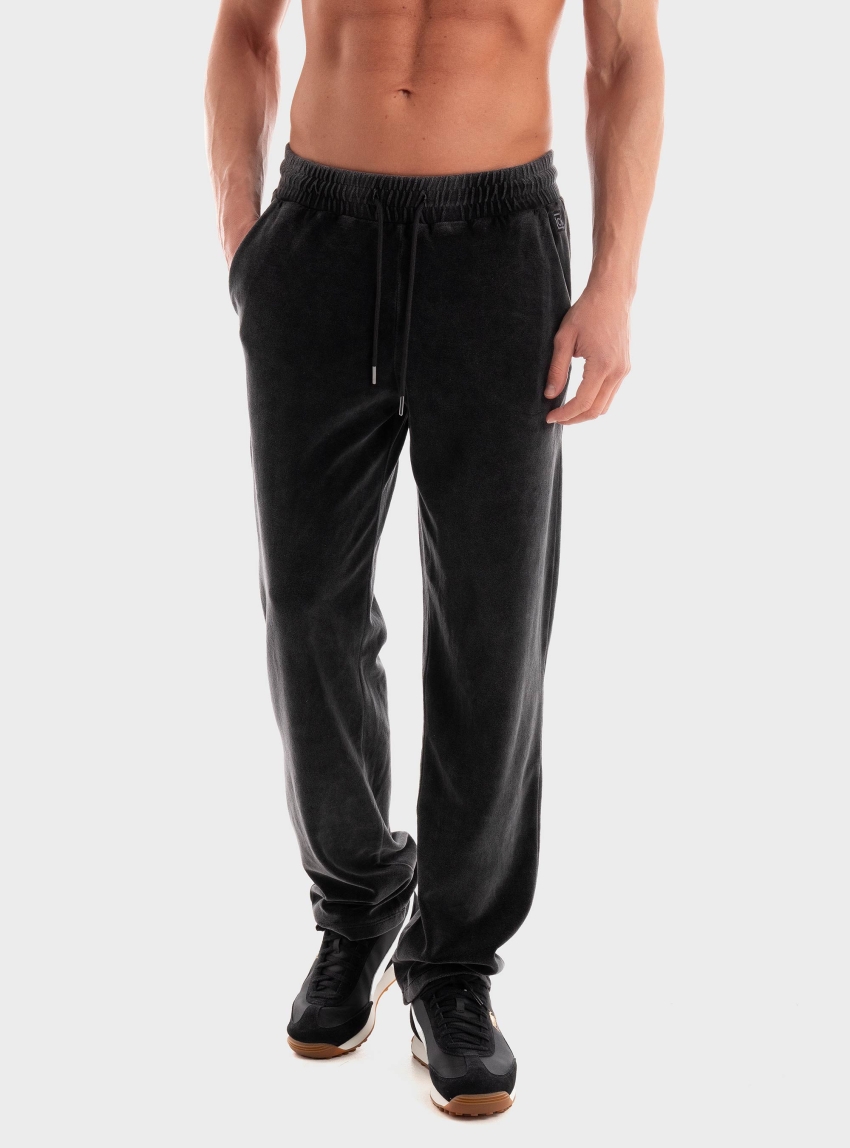 Dirty Laundry Relaxed Velvet Sweatpants - Washed Black