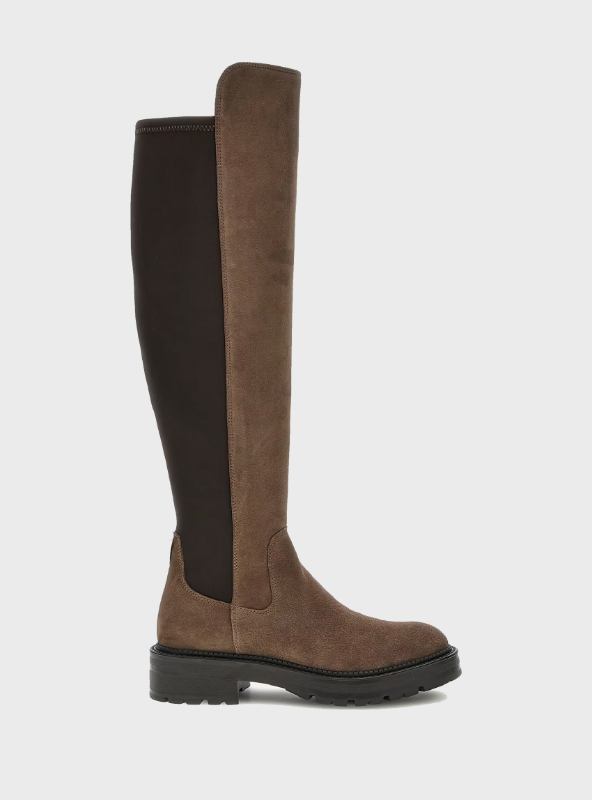 Guess Carmen Suede High Boots - Taupe