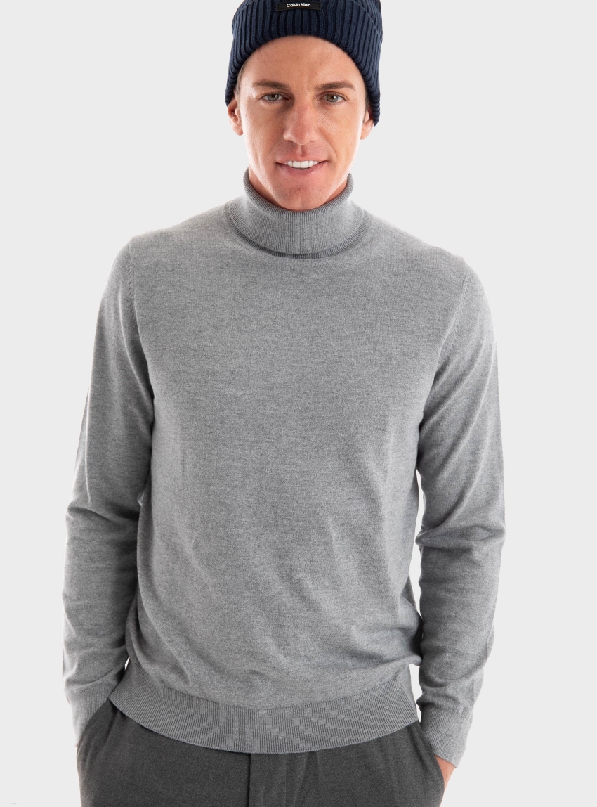 Antony Morato Regular Fit Cashmere Blend Jumper - Medium Grey Melange