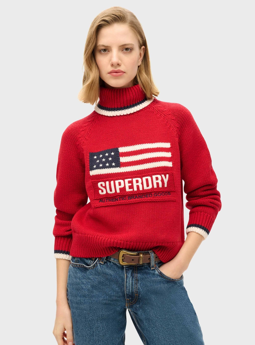 Superdry Americana Roll Neck Knit Jumper