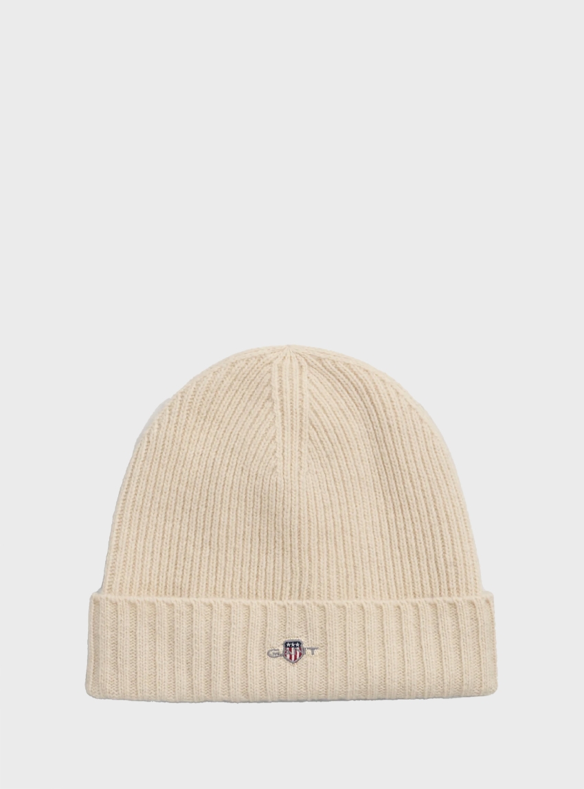 Gant Shield Wool Beanie - Cream