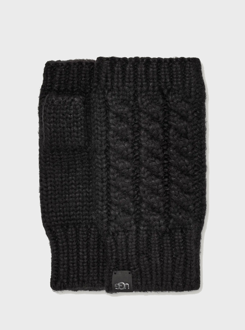 UGG Cable Fingerless Gloves - Black