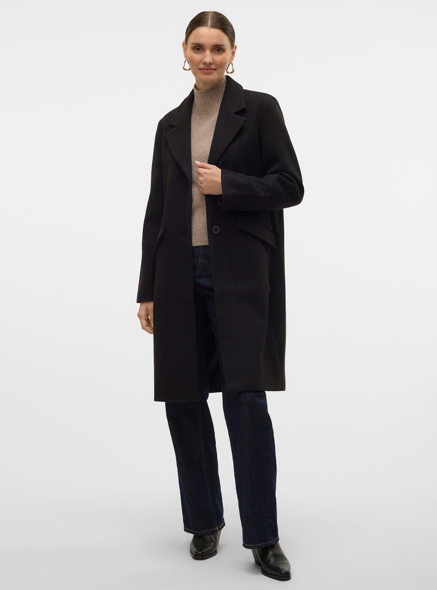 Vero Moda Fortunesara Long Coat - Black