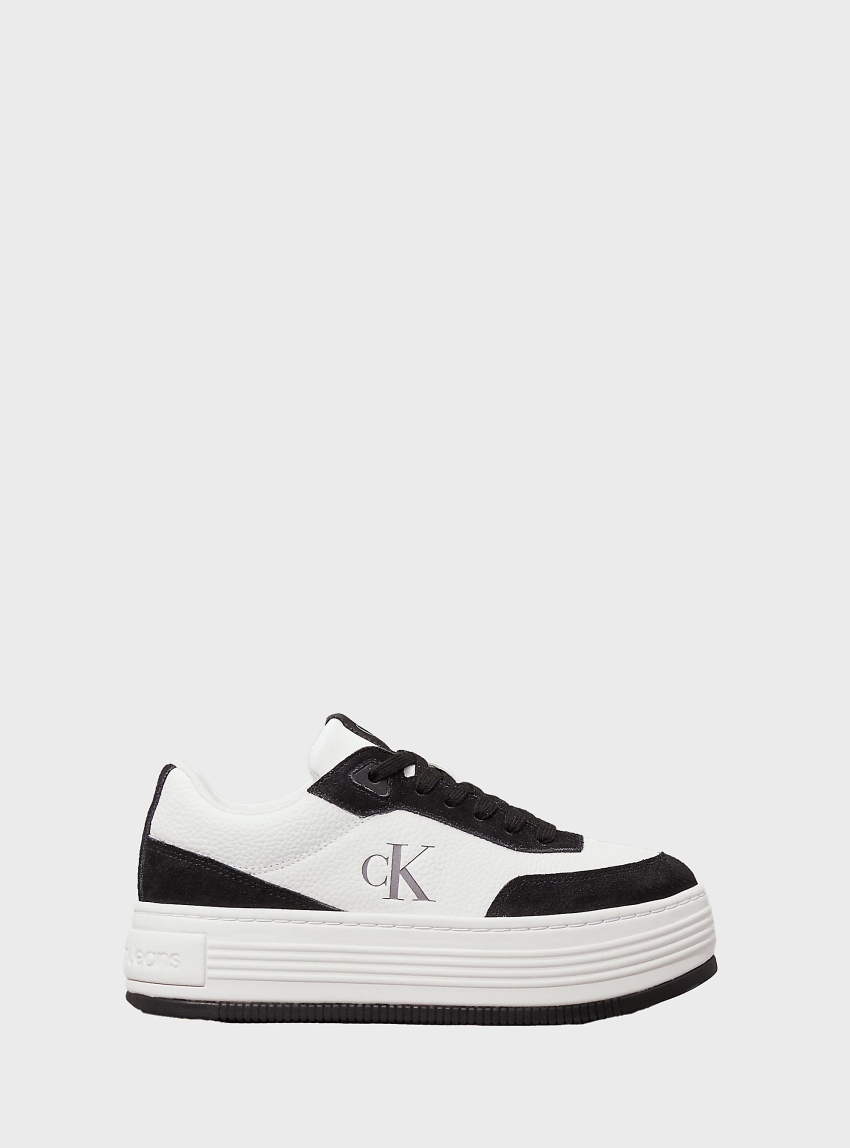Calvin Klein Leather Platform Trainers - White