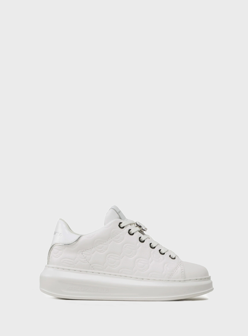 Karl Lagerfeld Kapri Emboss Lo Lace Sneakers - White