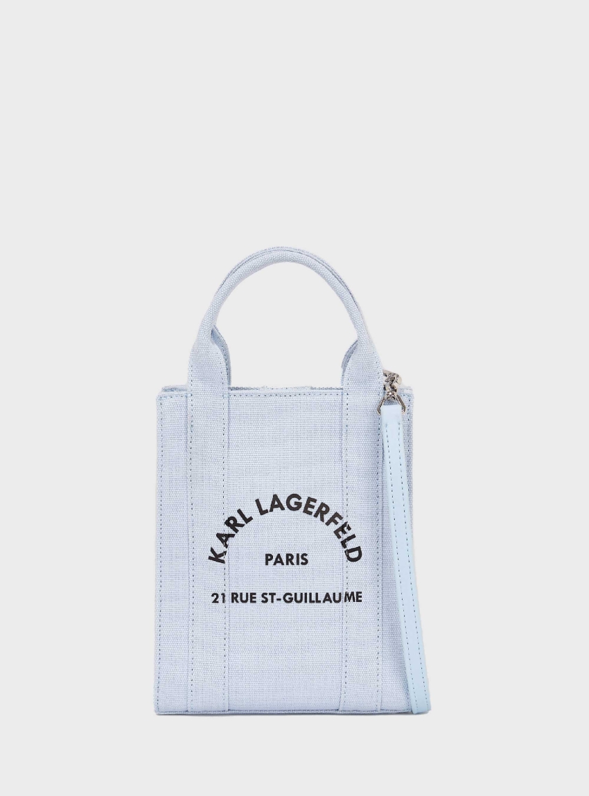 Karl Lagerfeld Rue St-Guillaume Square Small Tote Bag - Blue