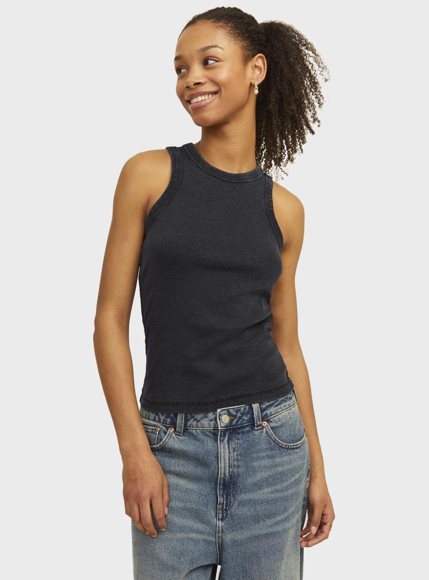 JJXX Forest Washed Rib Top - Black
