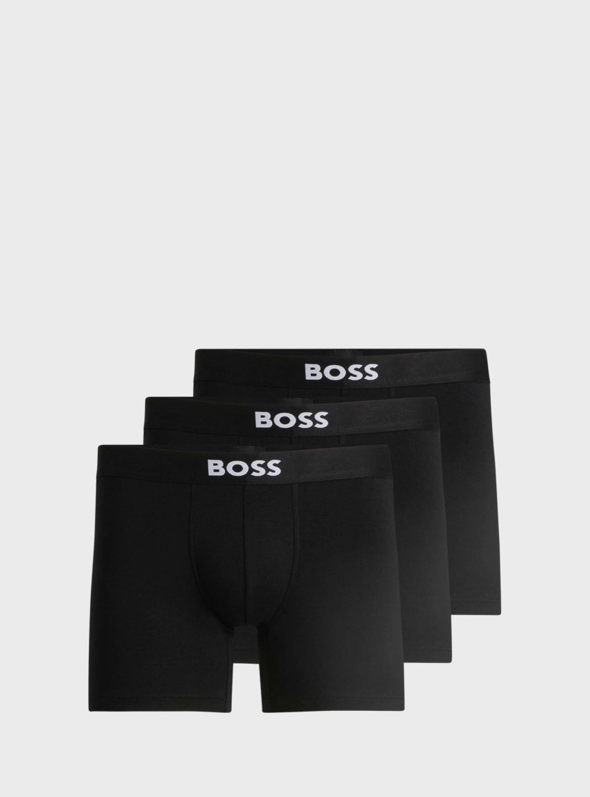 BOSS Three-Pack Logo-Waistband Boxer Briefs BoxerBr 3P BOSS ONE - Black