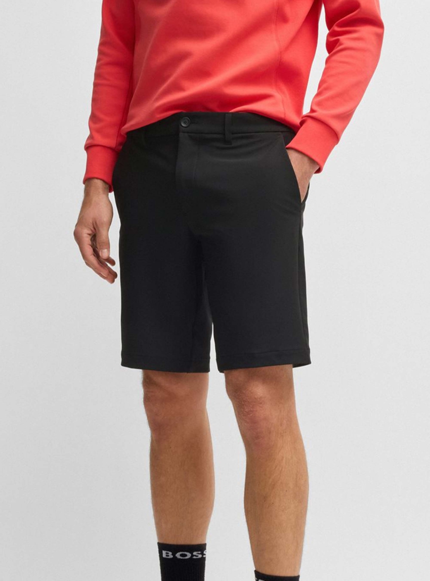 BOSS Slim-Fit Shorts In Water-Repellent Stretch Fabric S_Commuter - Black