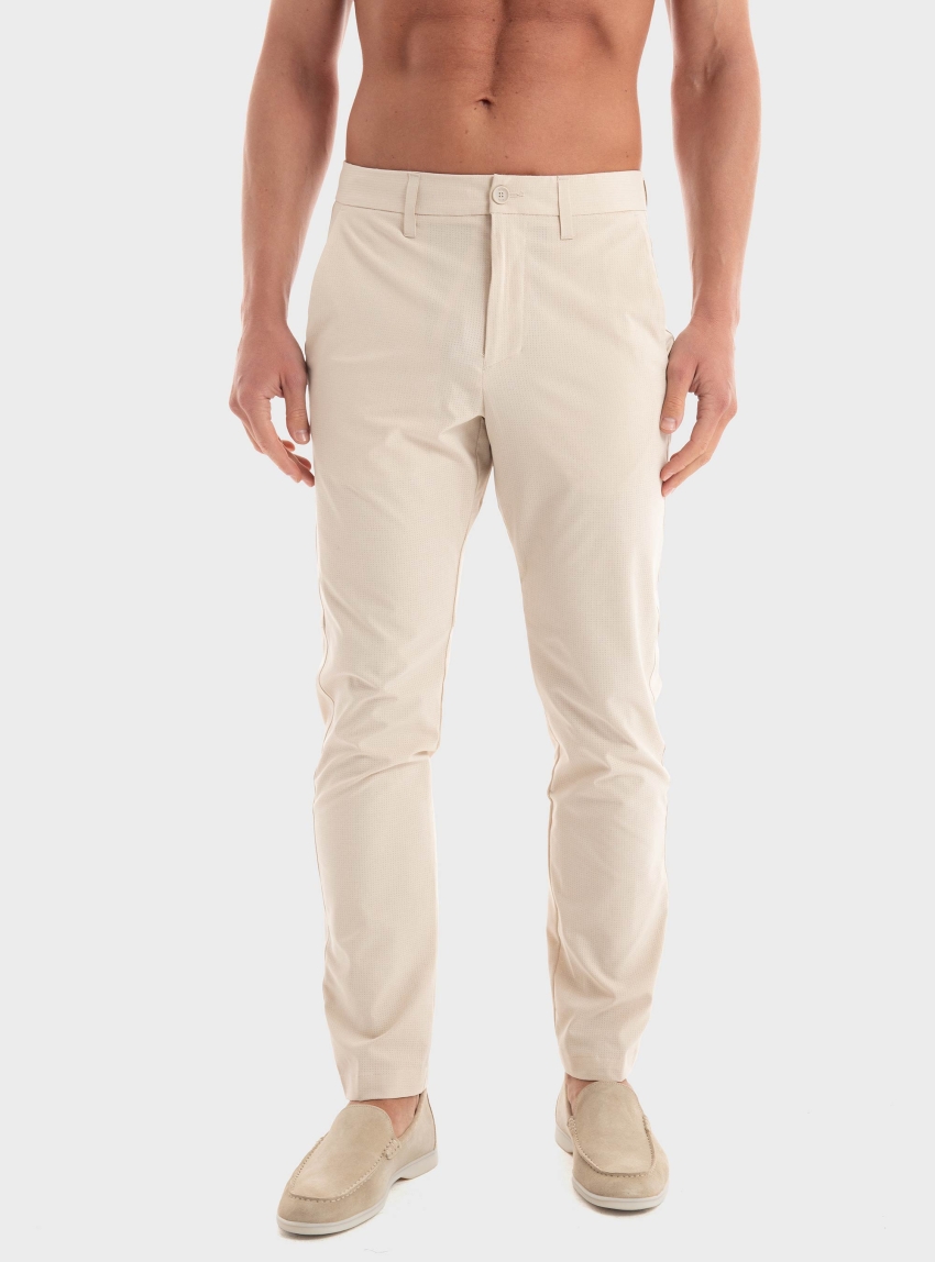 BOSS Regular Fit Water Repellent Trousers T_Commuter-Hop - Light Beige