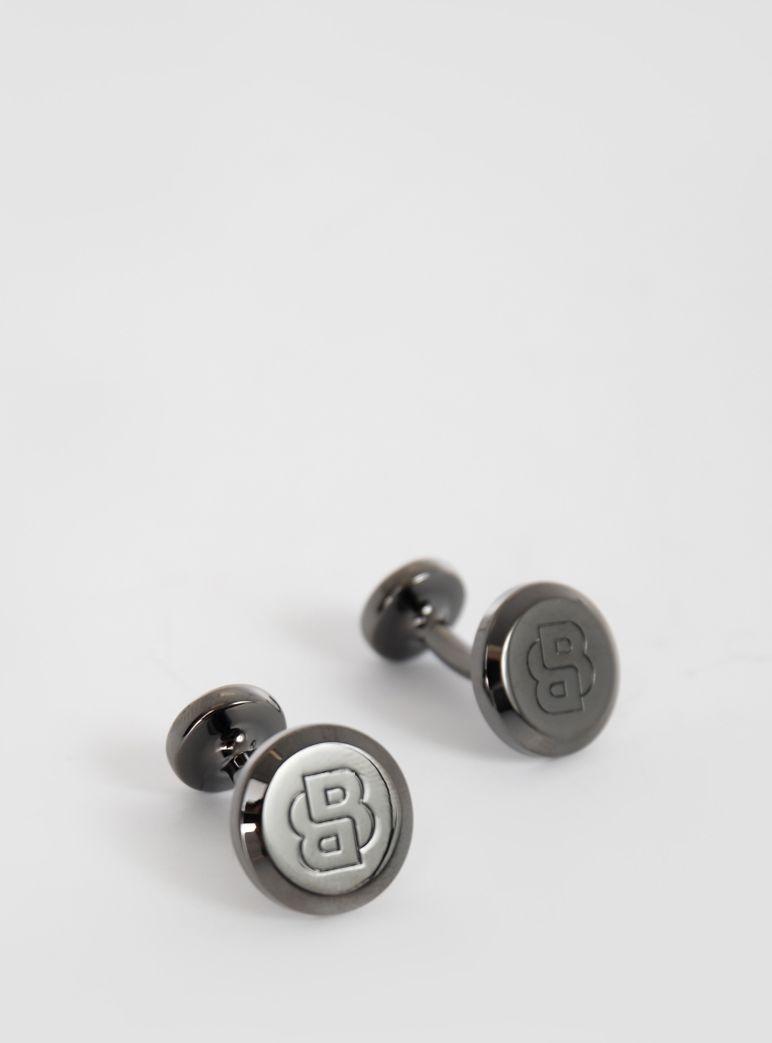 BOSS Round Cufflinks B-LOGOBB-CUF - Gunmetal
