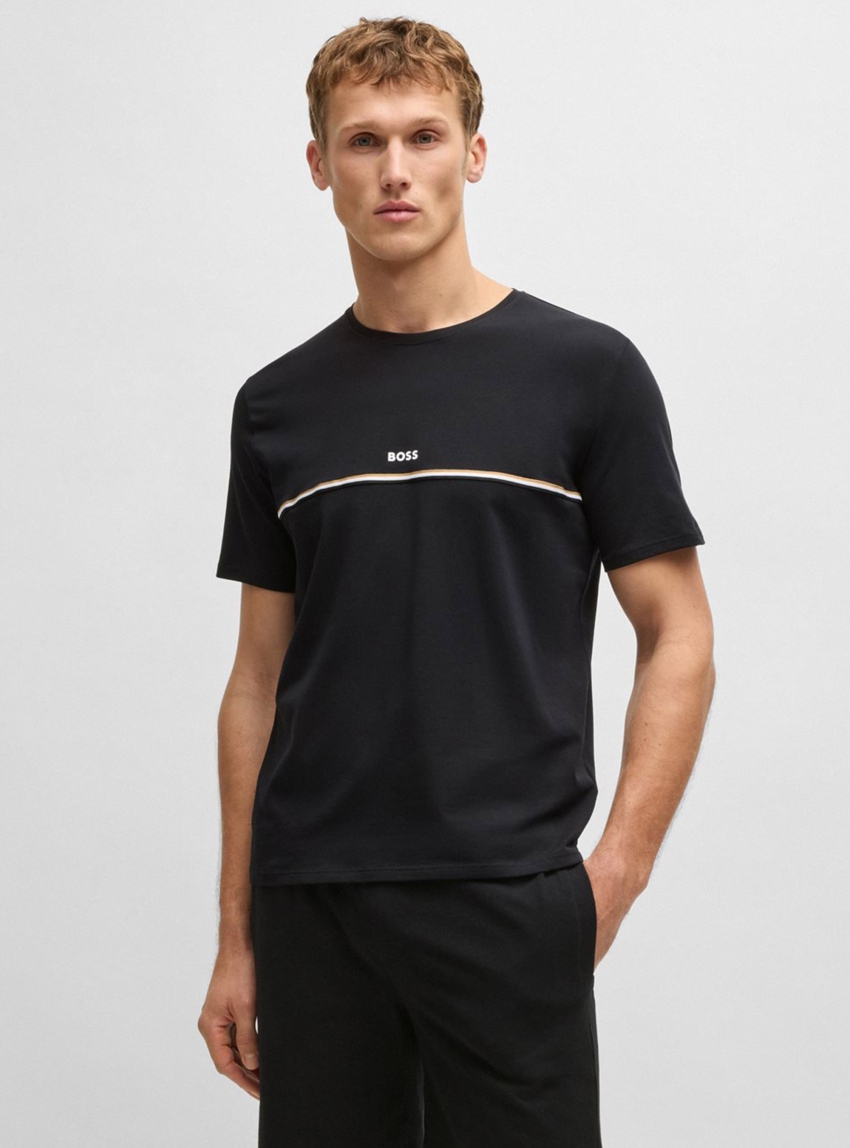 BOSS Stretch-Cotton Pyjama T-Shirt Unique T-Shirt - Black