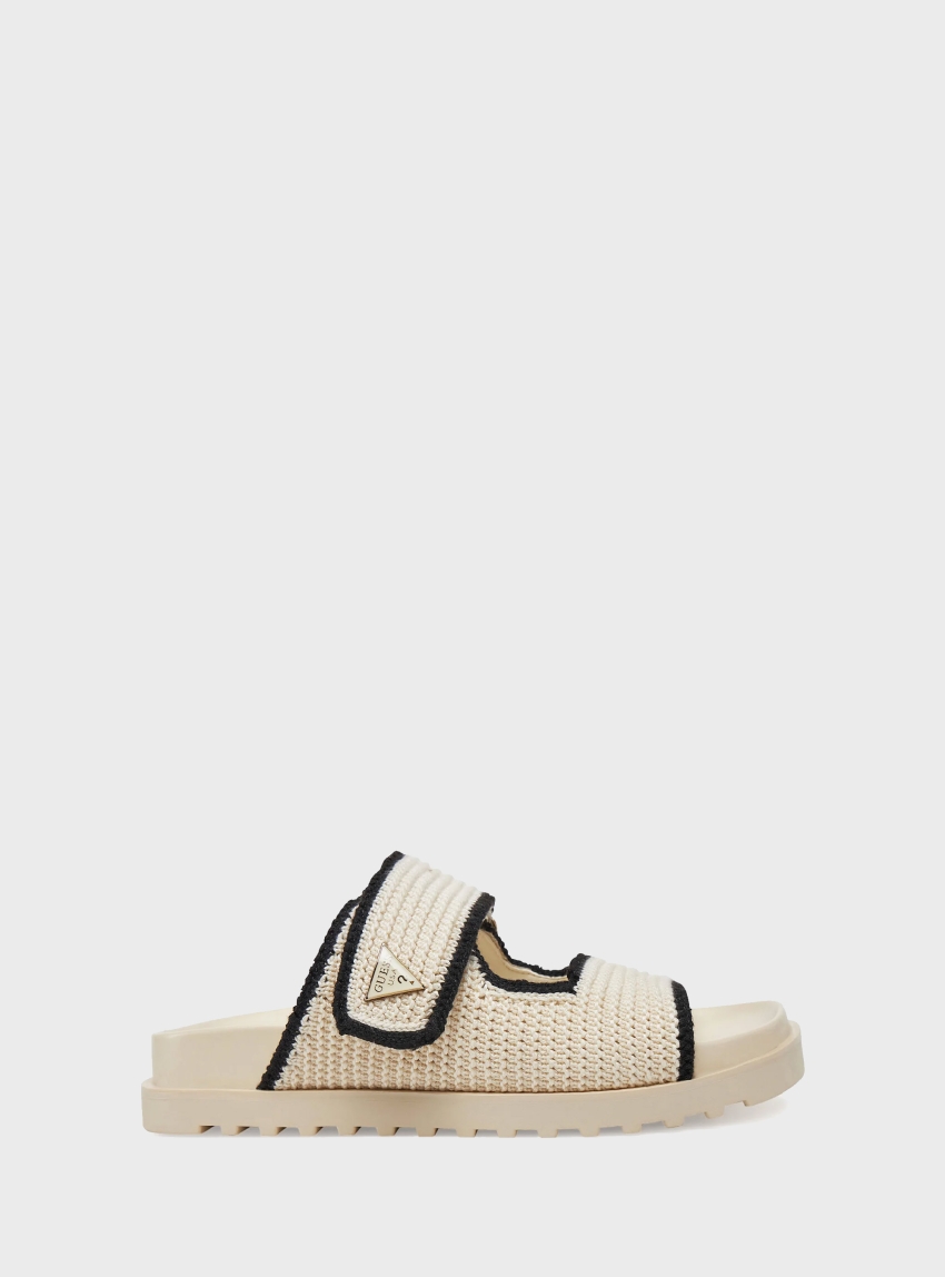 Guess Fadenna Knit Sandals - Cream