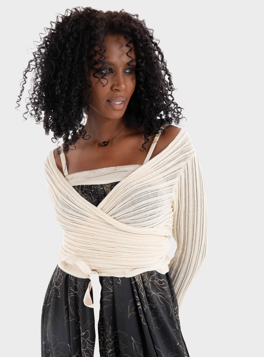 Ioanna Kourbela " TheTime Is Now" Cardigan  - Ecru