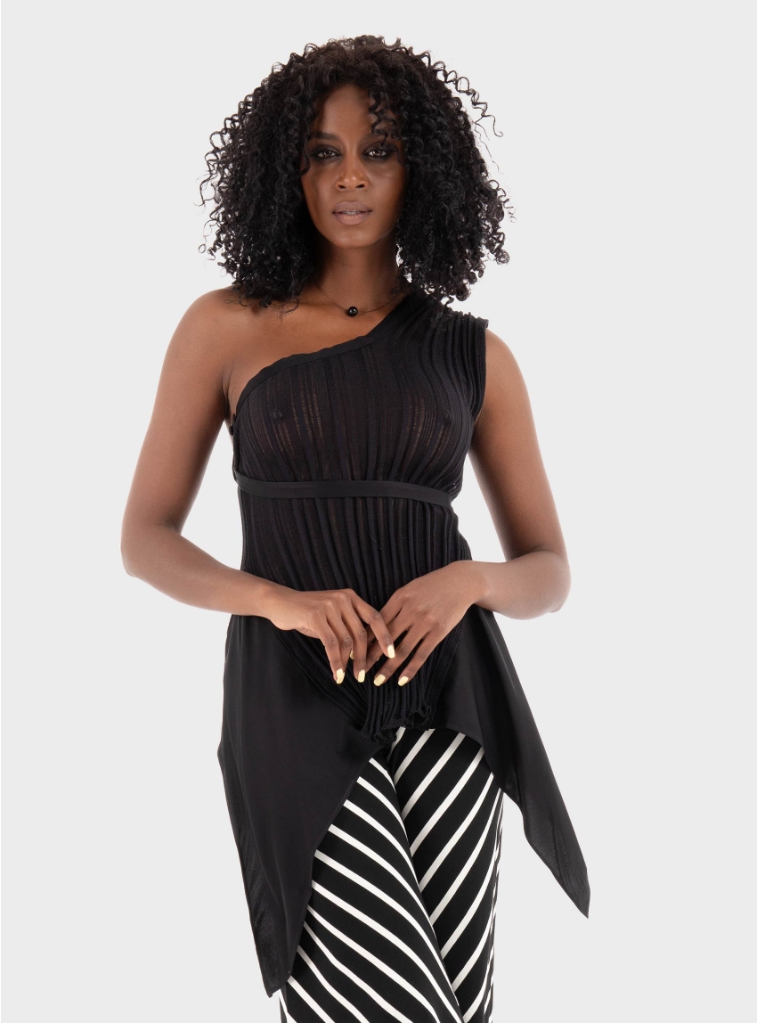 Ioanna Kourbela " TheTime Is Now" Knitted Top  - Black