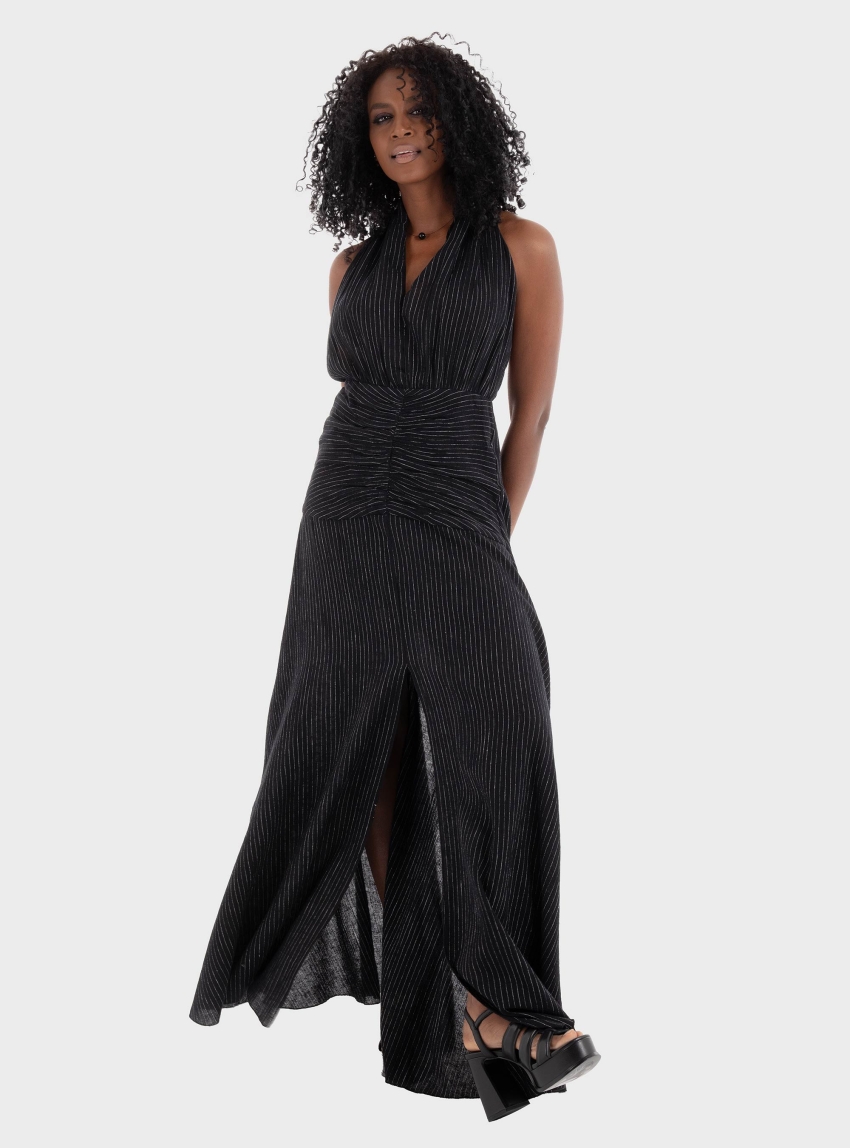 Ioanna Kourbela Linen Touch' Maxi Dress - Black
