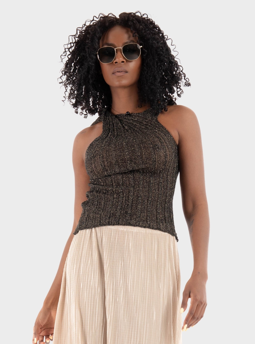 Ioanna Kourbela Shimmering Water' Knitted Top - Black
