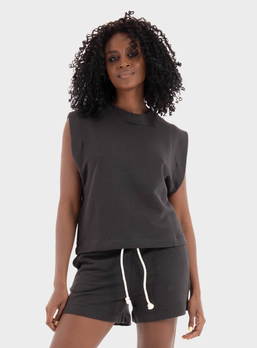 JJXX Vicky Relaxed Sleeveless Sweater - Dark Grey