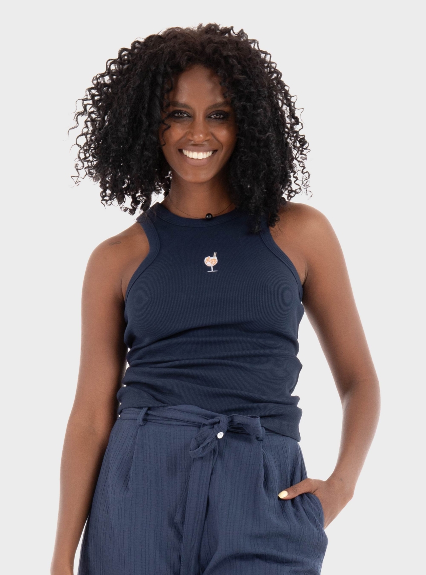 JJXX Forest Rib Tank Top - Navy