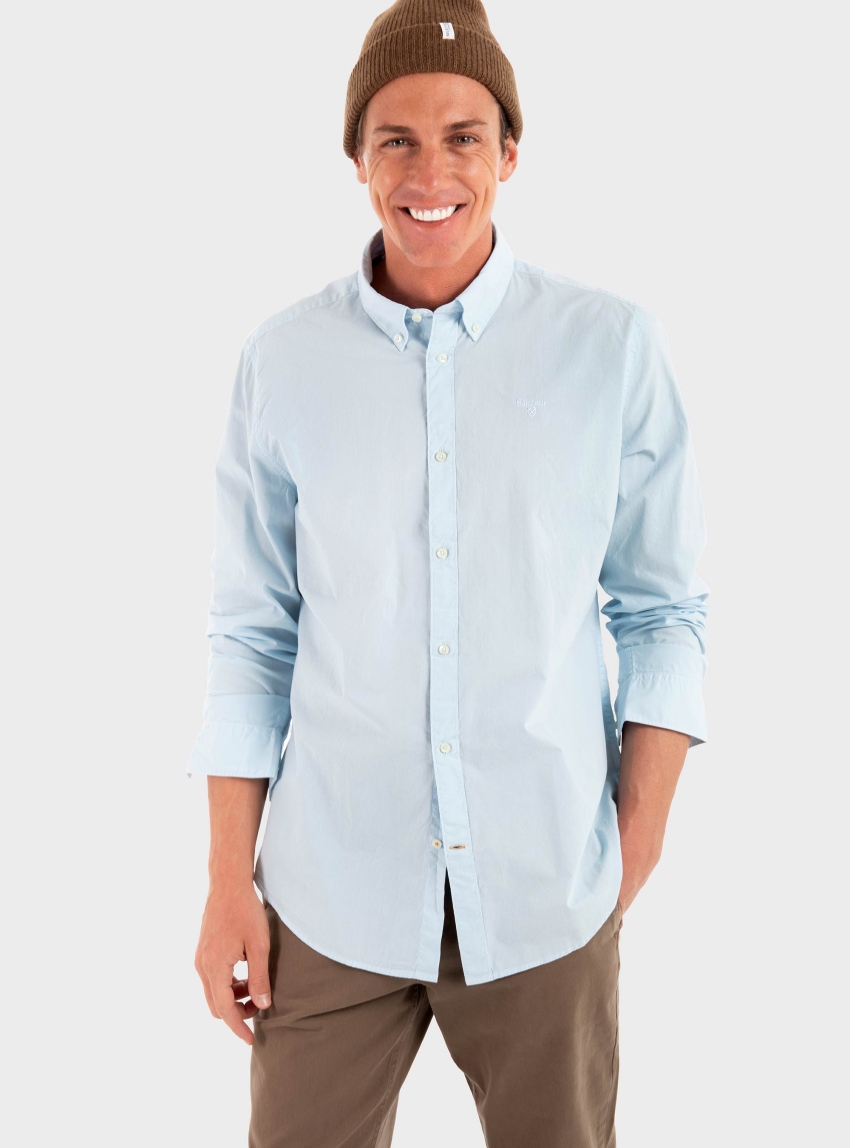 Barbour Garment Dyed Tailored Long-Sleeved Shirt - Light Blue