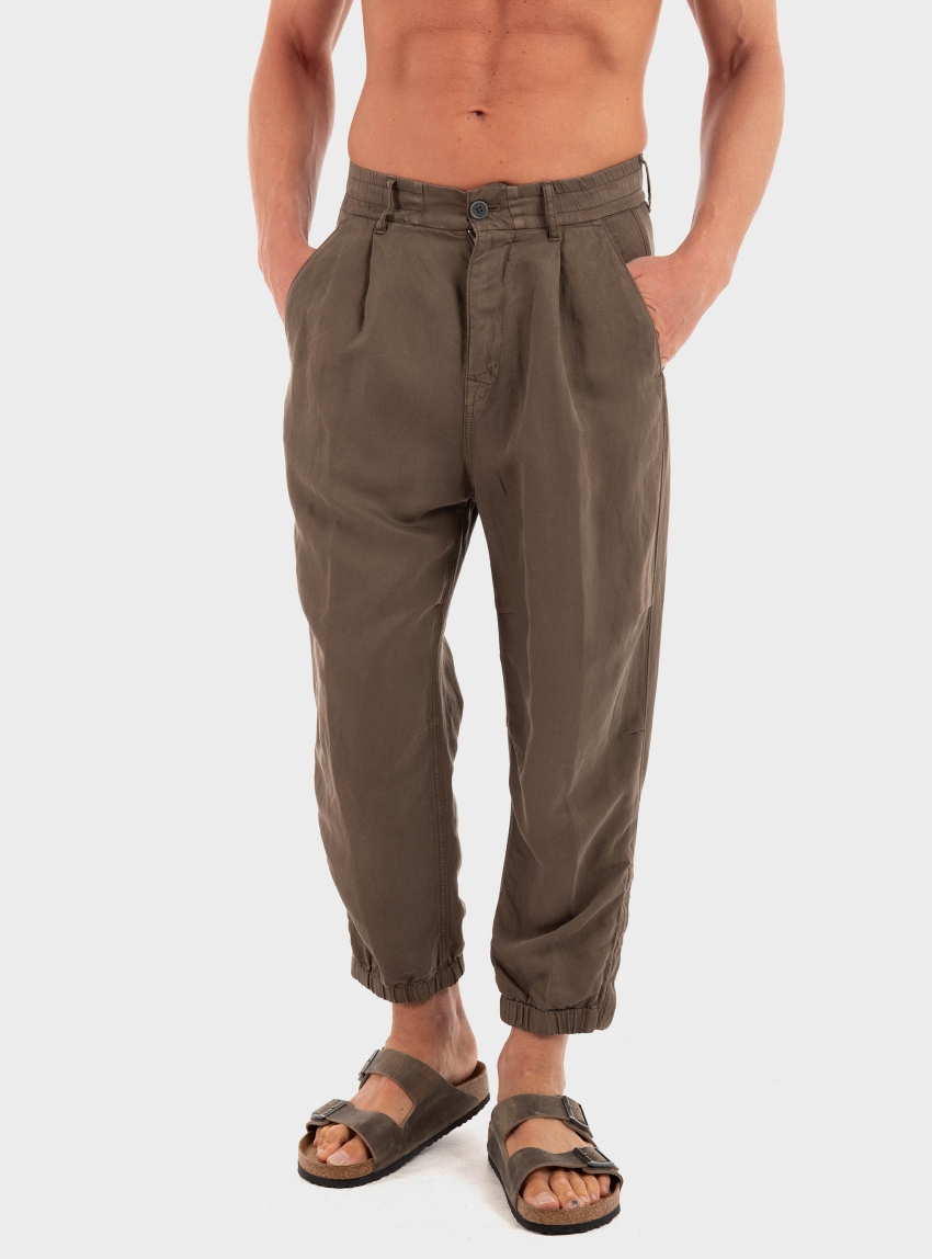 Drykorn Ligor Utility Linen Blend Trousers - Olive 