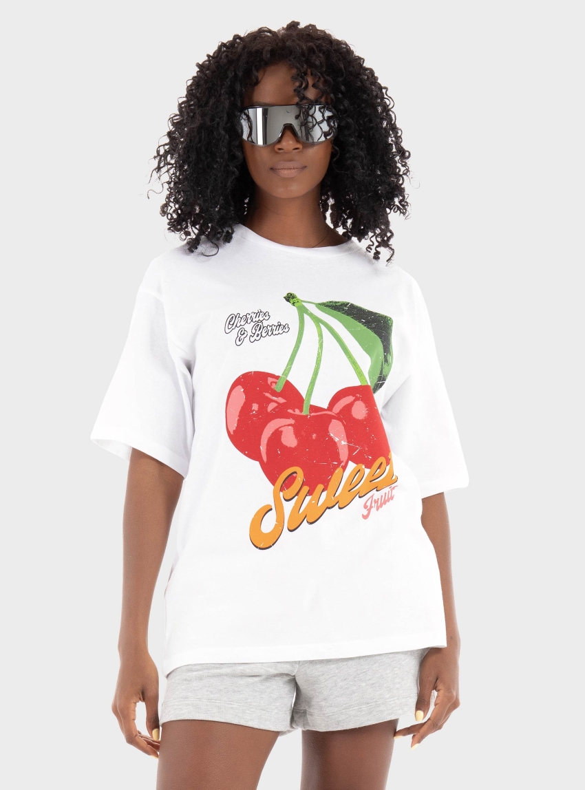 JJXX Millow Loose Tee - Cherry
