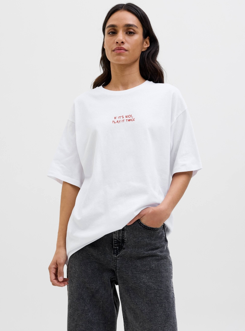 JJXX Nina Loose Tee - White