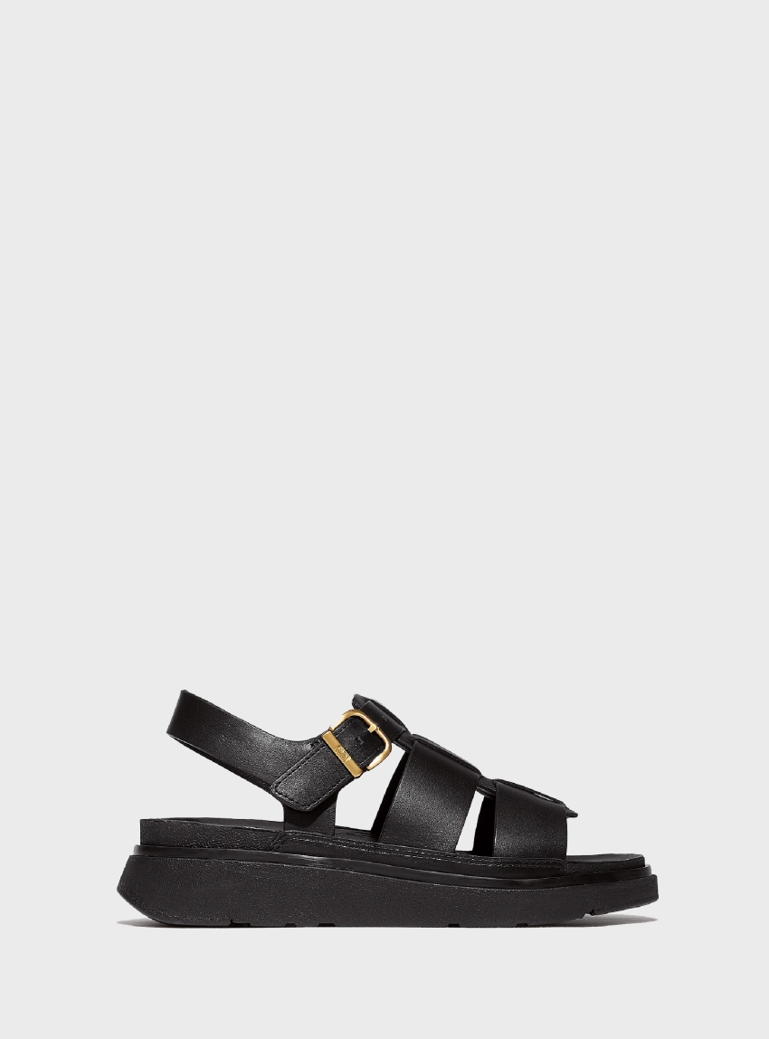 FitFlop GEN-FF Leather Fisherman Sandals - Black