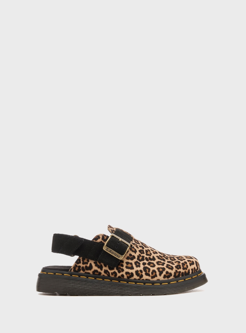Dr Martens Jorge II Mini Leopard Slingback Mules - Animal Print