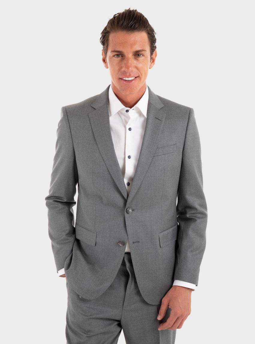 BOSS Slim-Fit Suit Jacket In Virgin-Wool H-Huge-B1 - Grey