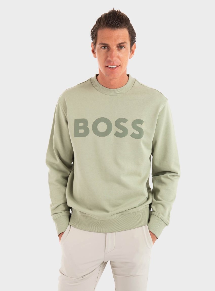 BOSS French Terry Sweater WeBasicCrew - Dark Olive Green