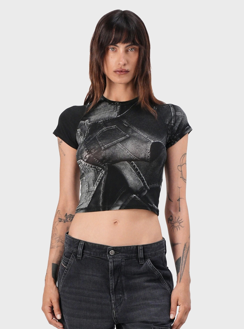 HUGO Slim Fit Top Dosara_B - Black