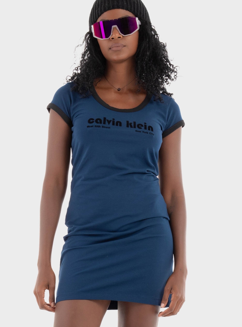 Calvin Klein Calvin Klein Logo T-Shirt Dress - Blue