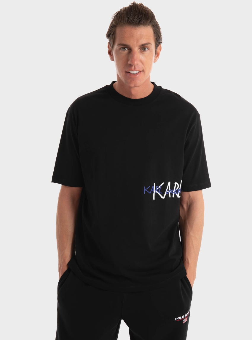 Karl Lagerfeld Loose Fit T-Shirt - Black