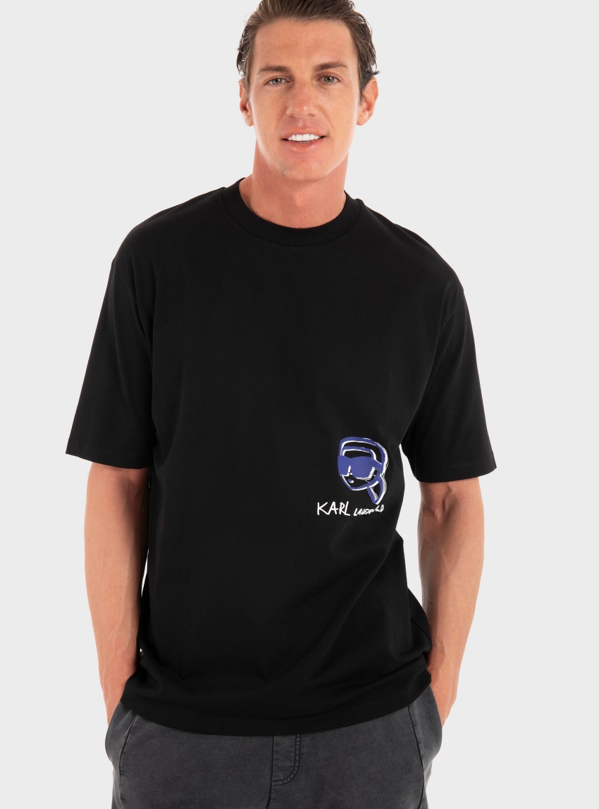 Karl Lagerfeld Loose Fit T-Shirt - Black