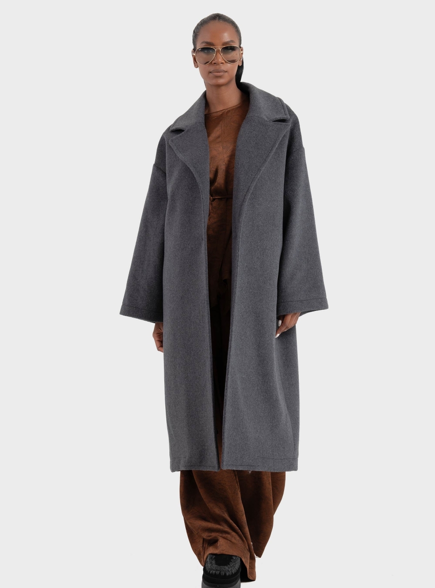 Black & Black  Coat - Grey