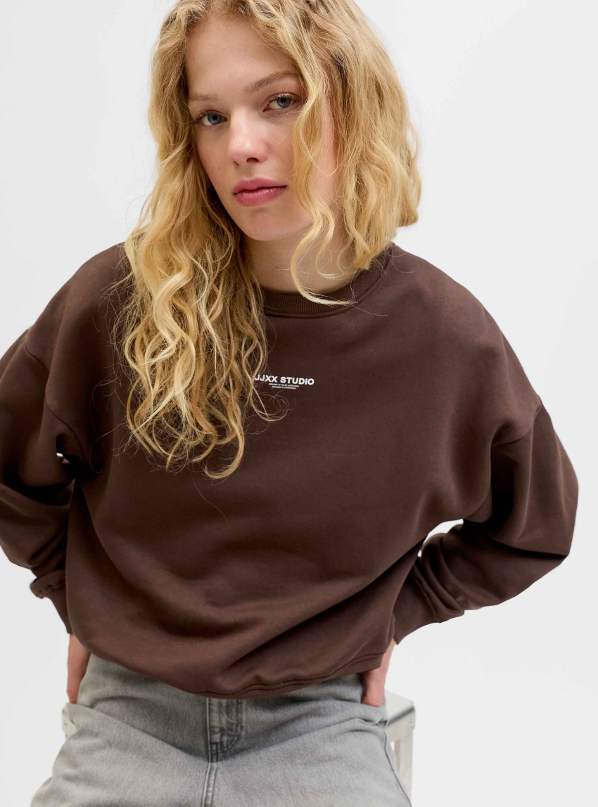 JJXX Studio Vesterbro Relaxed Crew Sweater - Brown