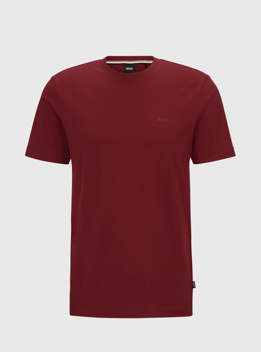 BOSS Regular Fit Logo Detail T-Shirt Thompson 01 - Bordeaux