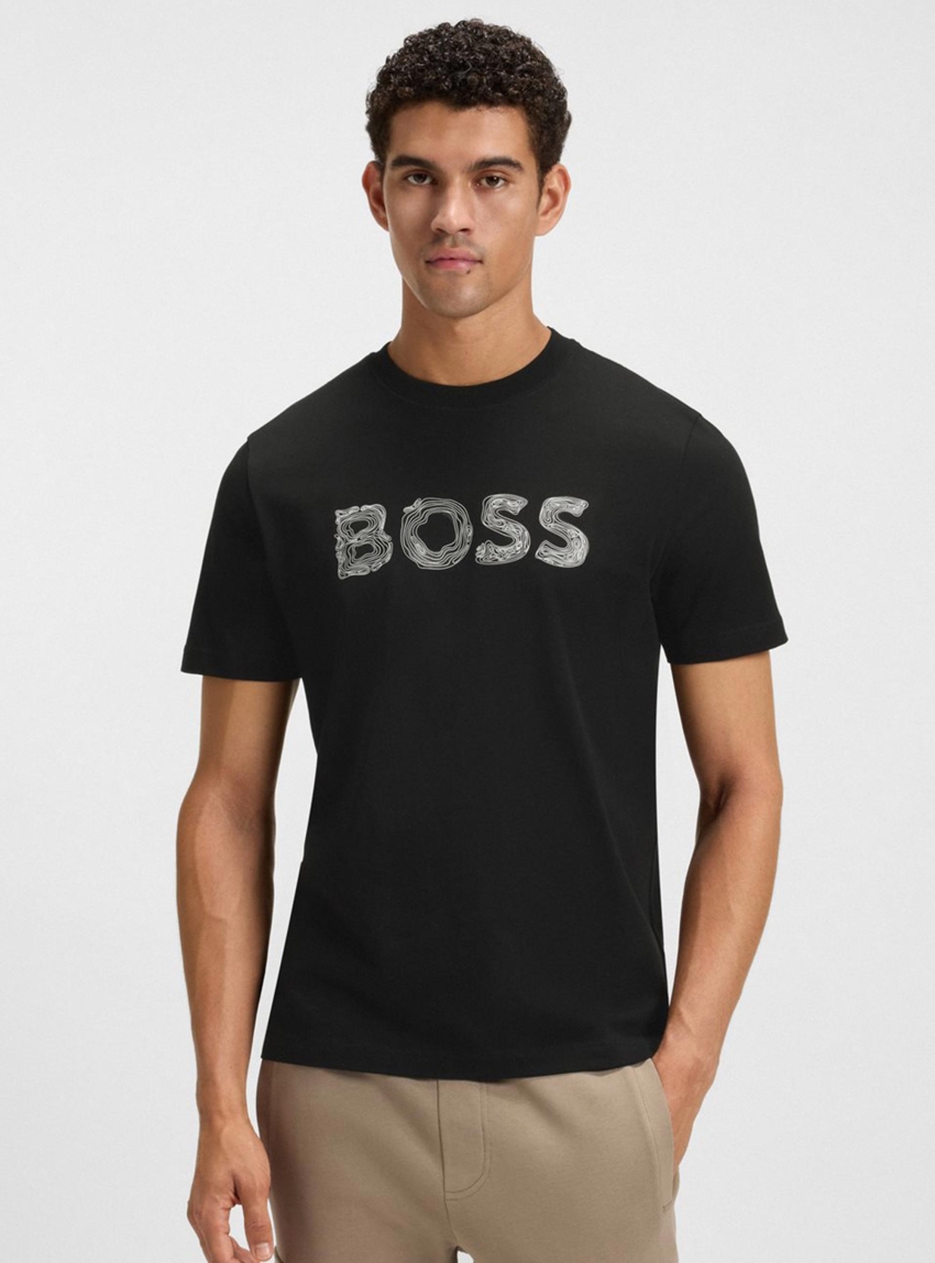 BOSS Regular Fit T-Shirt Te_Frozen - Black
