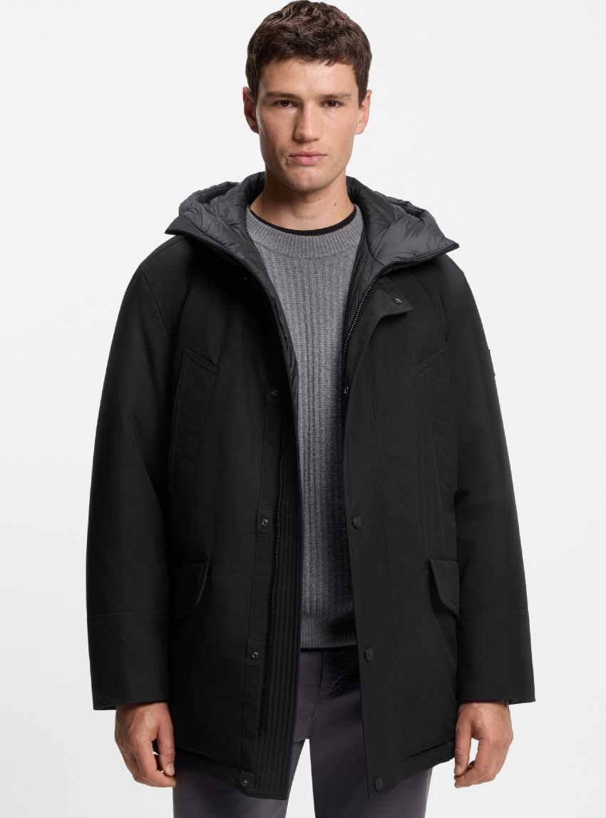 BOSS Water-Repellent Jacket With Contrasting Trims Osiass1 - Black