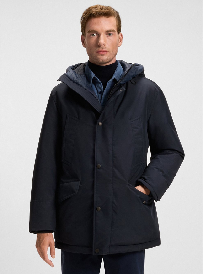 BOSS Water-Repellent Jacket With Contrasting Trims Osiass1 - Dark Blue