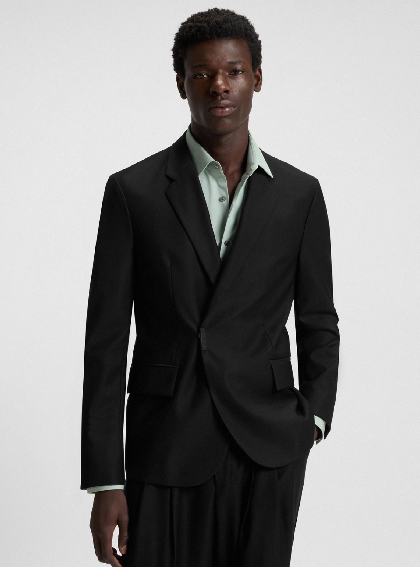 HUGO Slim-Fit Blazer With Logo Closure  Hans254F2X - Black