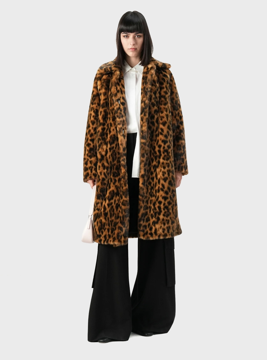 HUGO Faux Fur Coat Mafelda-1 - Leopard Print