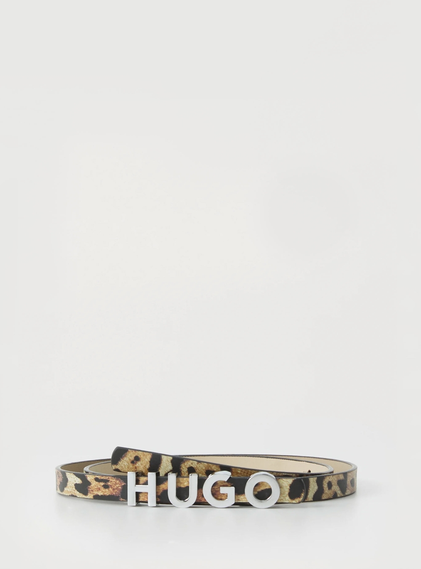 HUGO Leather Belt Zula-Leo_Sz15 - Leopard Print