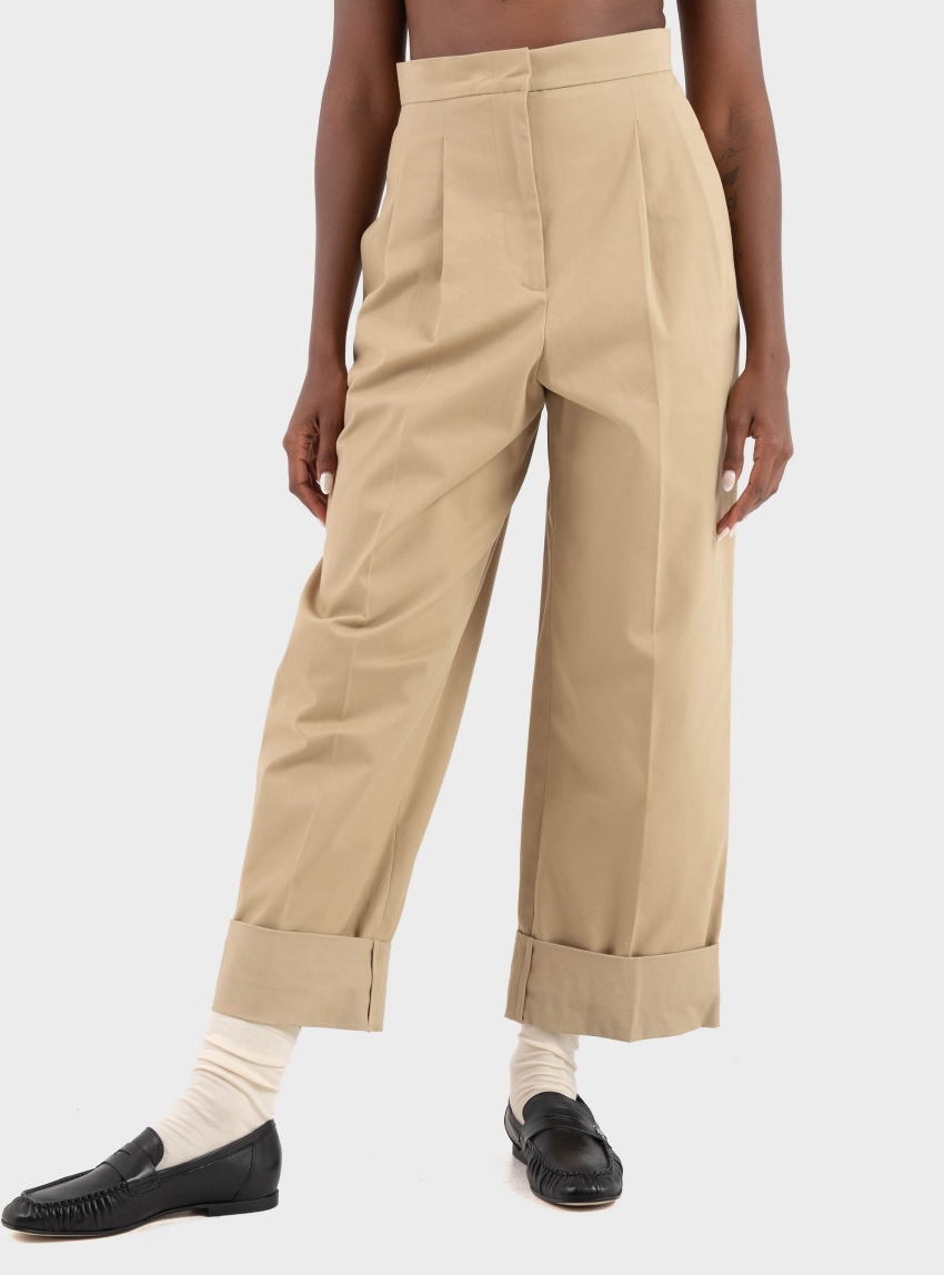 Weekend Max Mara Comfort gabardine trousers Bronzo - Beige