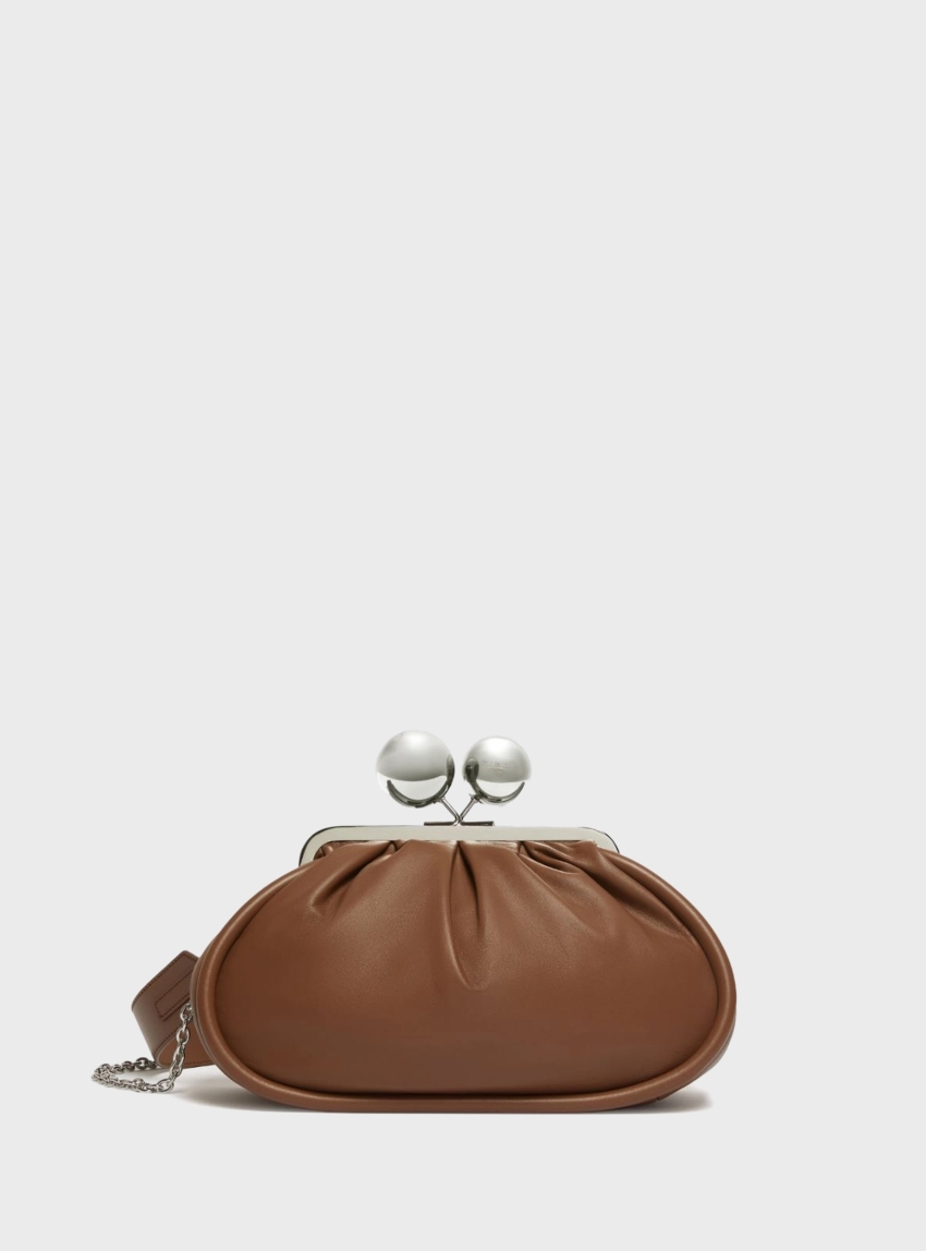 Weekend Max Mara Medium Pasticcino Bag in glossy nappa leather Milvanew - Rust Brown