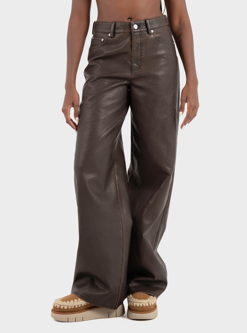 JJXX Hannah Tokyo High Waist Pants - Brown