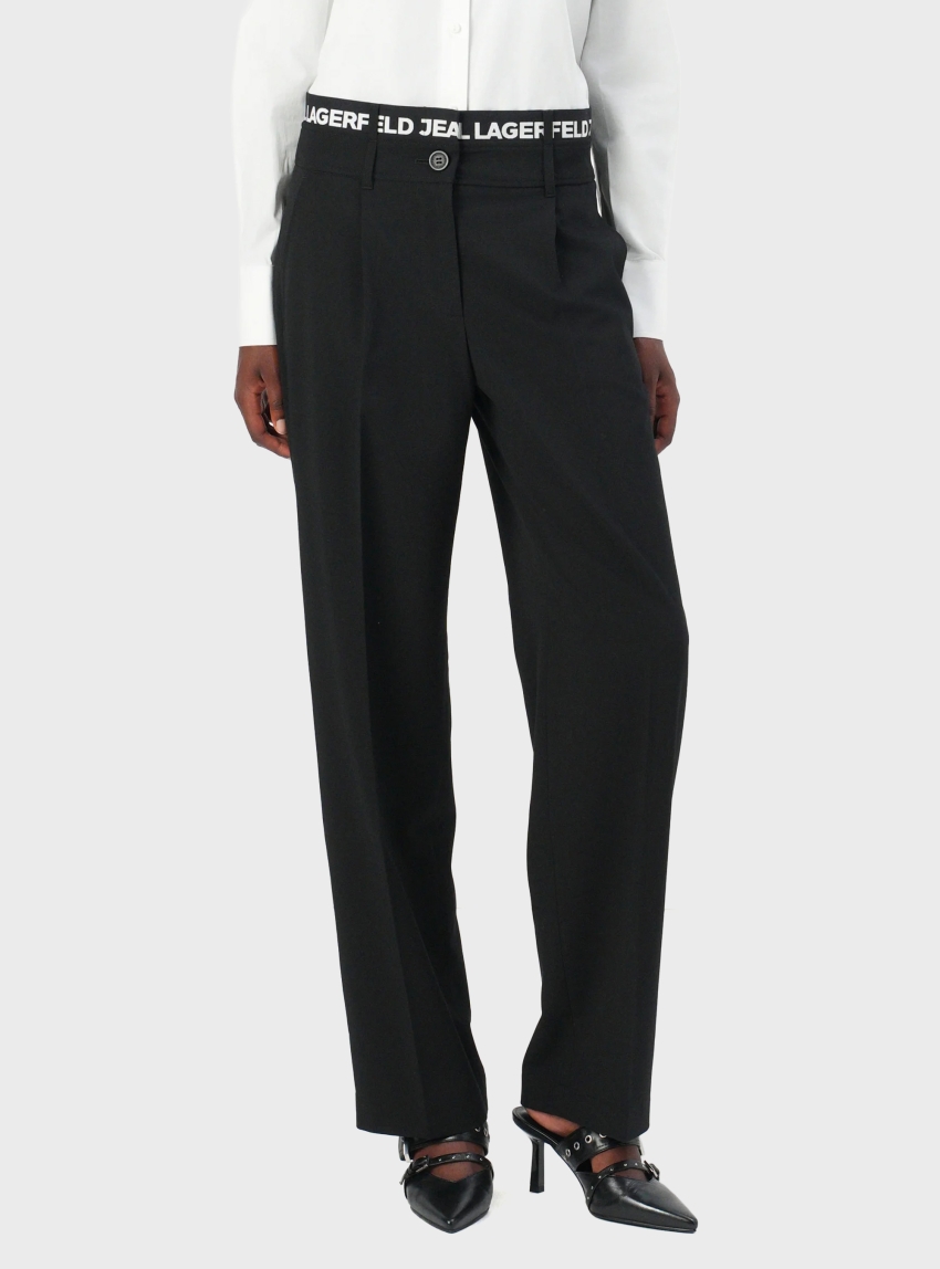 Karl Lagerfeld Jeans Logo Waistband Pants - Black