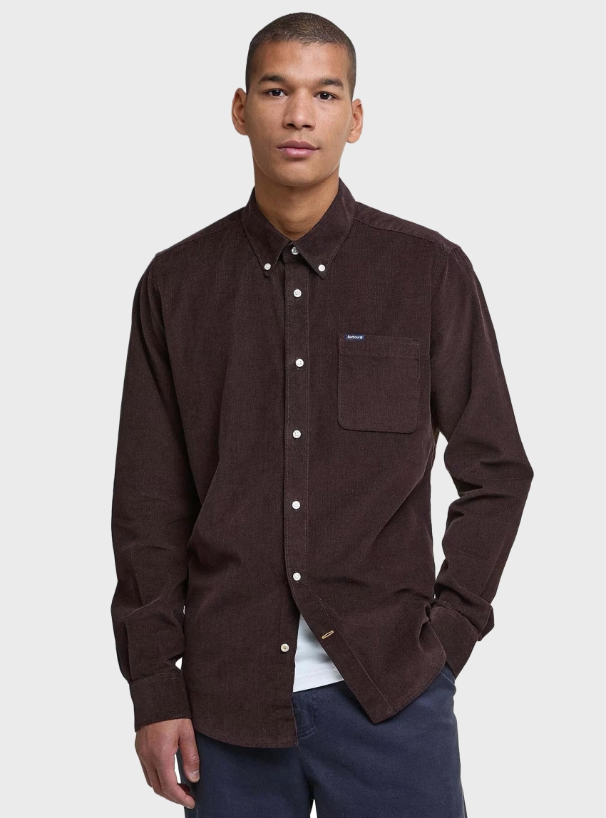 Barbour Ramsey Tailored Fit Corduroy Shirt - Dark Brown